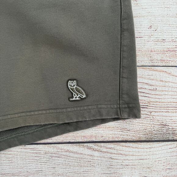 OVO October's Very Own Sweat Shorts Mens XL Green Fleece Drawstring - Picture 3 of 8